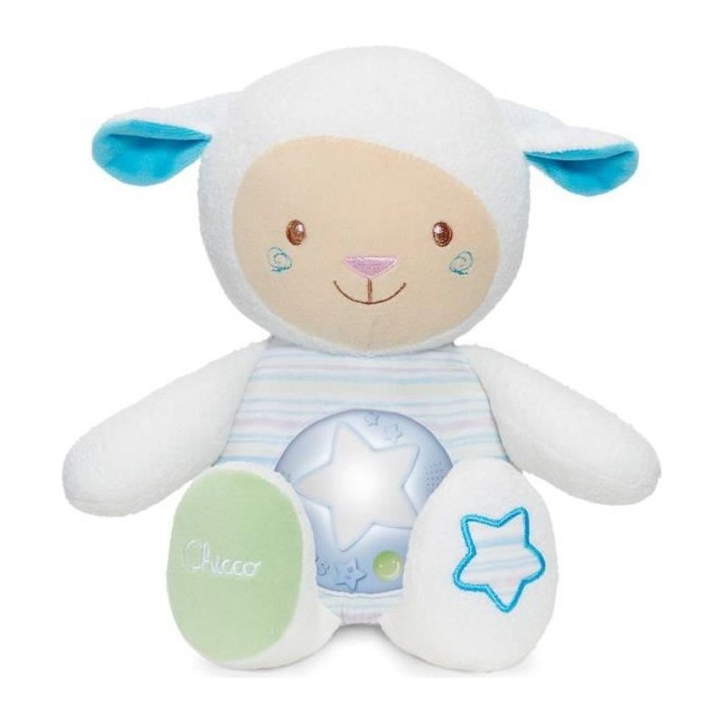 CHICCO Peluche musicale Mouton Tendres mots doux - Bleu