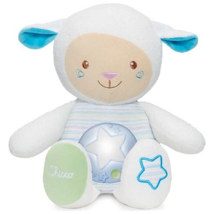 CHICCO Peluche musicale Mouton Tendres mots doux - Bleu