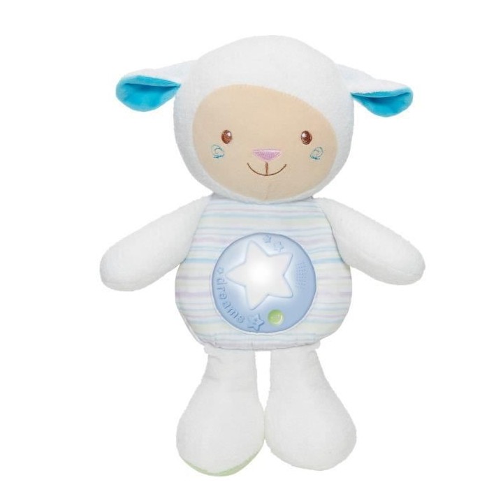 CHICCO Peluche musicale Mouton Tendres mots doux - Bleu
