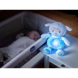 CHICCO Peluche musicale Mouton Tendres mots doux - Bleu