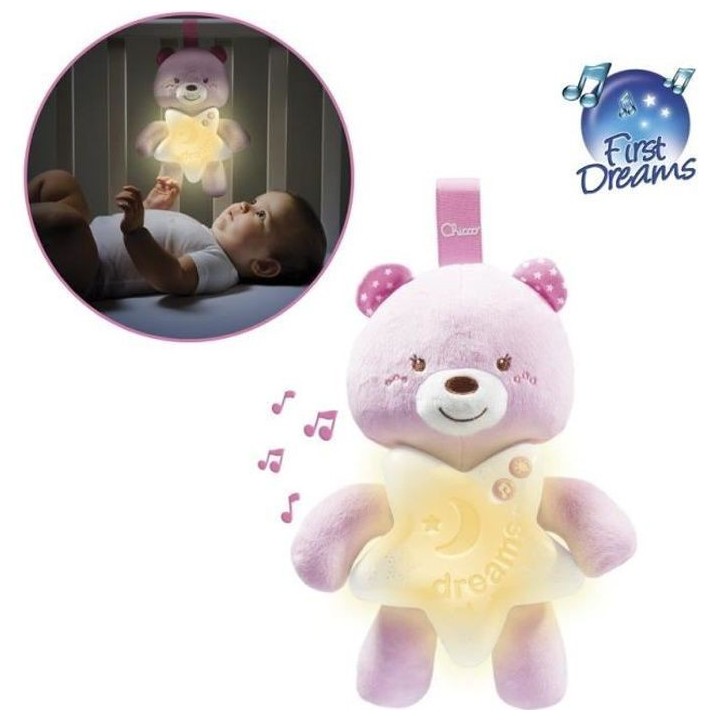 CHICCO Veilleuse Petit Ourson Rose