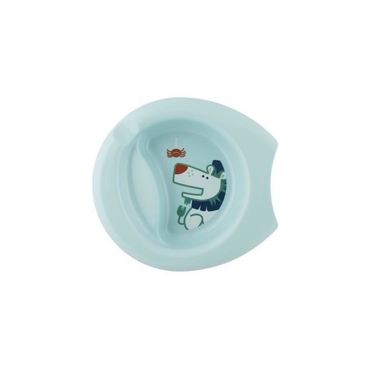 Chicco Assiette Creuse Décorée avec Rebord Bleu +6m 1 unité