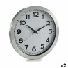 Horloge Murale Ø 60 cm Argenté Verre (2 Unités)