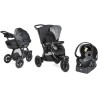 CHICCO Poussette combinée Activ3 Top - Siege auto groupe 0+ et base - 0-36 mois - Dossier + guidon réglable - Noir Jet