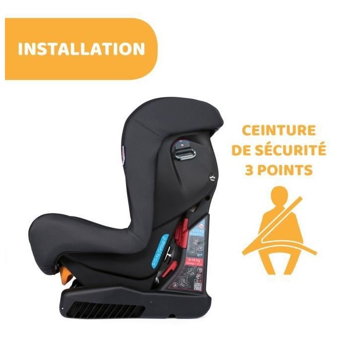 CHICCO Siege-Auto Cosmos Groupe 0+/1 JET BLACK