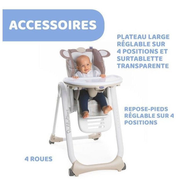 CHICCO - Chaise Haute Polly 2 Start Monkey