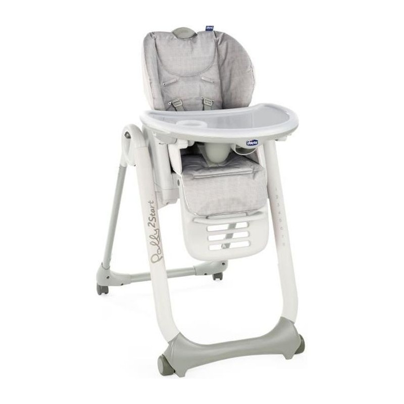 CHICCO Chaise Haute Polly 2 Start - 4 Roues happy silver