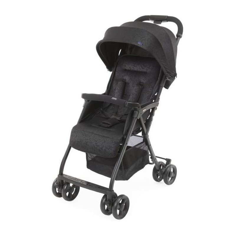 CHICCO Poussette compacte Ohlala 3 - Des la naissance - Jusqu'a 15kg - Dossier inclinable - Arceau de sécurité - Jet black