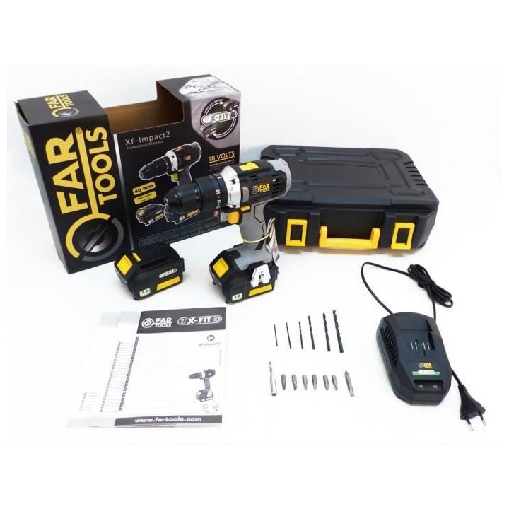 FARTOOLS X-FIT XF-IMPACT Perceuse a percussion / visseuse 18V 40Nm 2x
