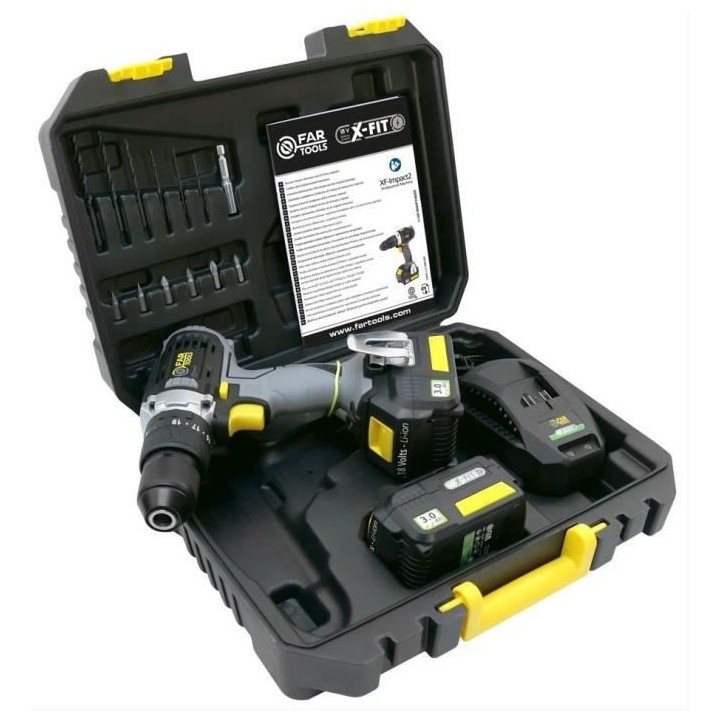 FARTOOLS X-FIT XF-IMPACT Perceuse a percussion / visseuse 18V 40Nm 2x