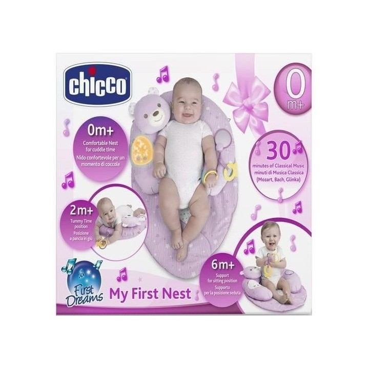 Coussin mon premier nid Rose