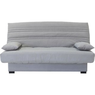 Banquette clic clac 3 places - Matelas 17 cm - Tissu gris clair - L199