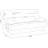 Banquette clic clac 3 places - Matelas 17 cm - Tissu gris clair - L199 x P96 x H103 cm - CHLoe