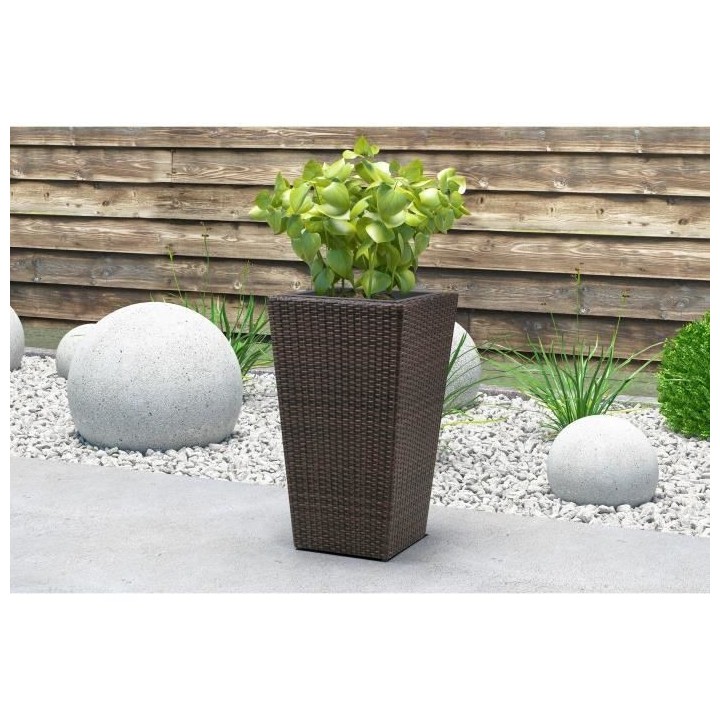 Pot de fleurs / bac a fleurs carré - 40 x 40 x H.70 cm - Acier & Rés