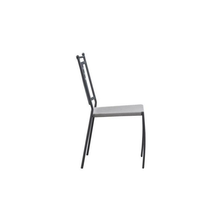 Lot de 4 chaises a manger de jardin - Style zellige - Acier thermolaqu