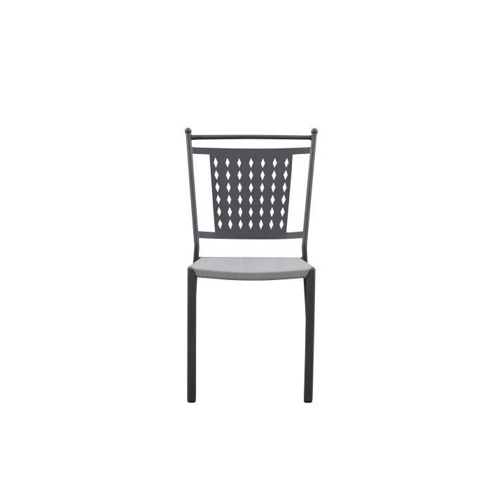 Lot de 6 chaises a manger de jardin - Style zellige - Acier thermolaqu