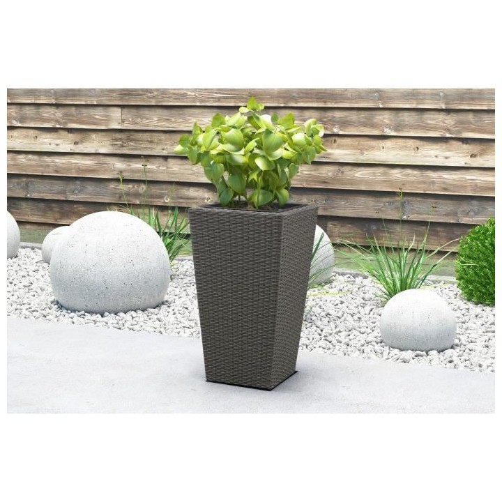 Pot de fleurs / bac a fleurs carré - 40 x 40 x H.70 cm - Acier & Rés