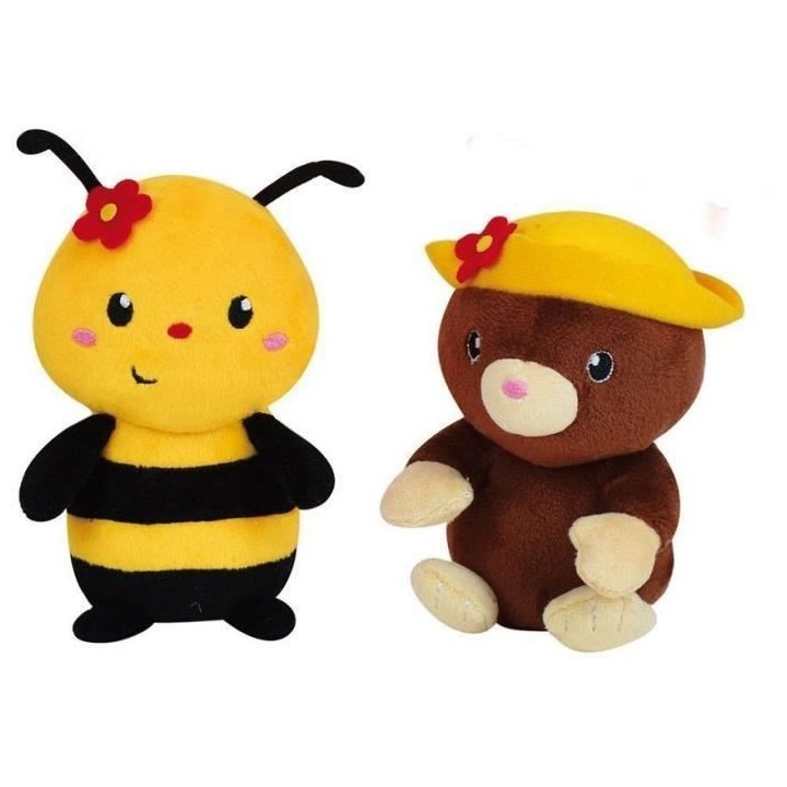 SILENCE CA POUSSE Lot de 2 pots du jardinier avec peluches +/- 13 cm 