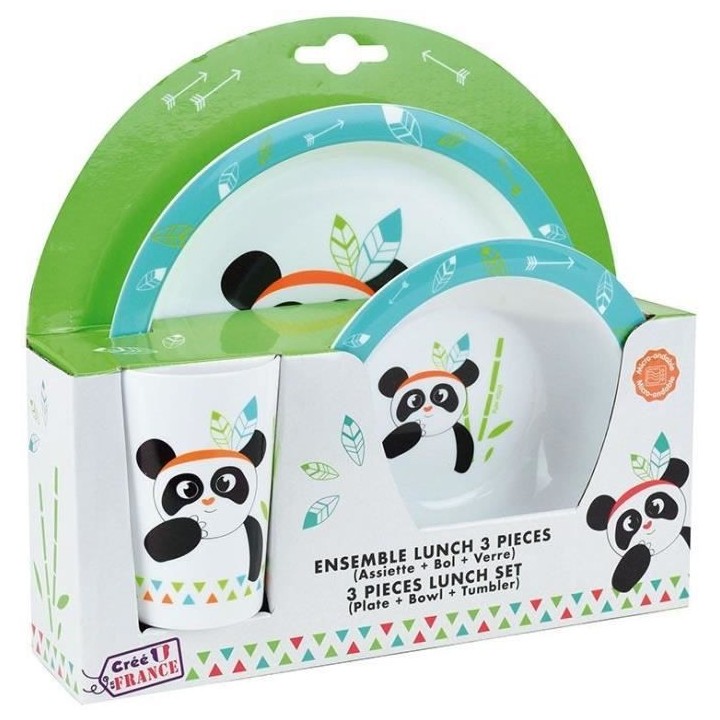 FUN HOUSE Set Repas Indian Panda Pour Enfant