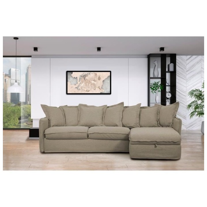 Canapé d'angle réversible convertible express 4 places CIPRO - Tissu