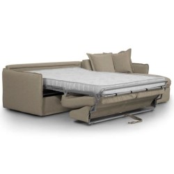 Canapé d'angle réversible convertible express 4 places CIPRO - Tissu beige - Déhoussable - Coffre - L 270 x P 160 x H 90 cm