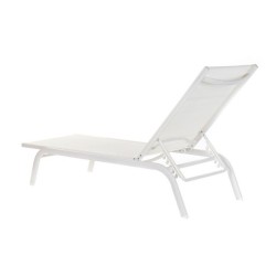 Chaise longue DKD Home Decor inclinable Blanc PVC Aluminium (191 x 58 x 98 cm)