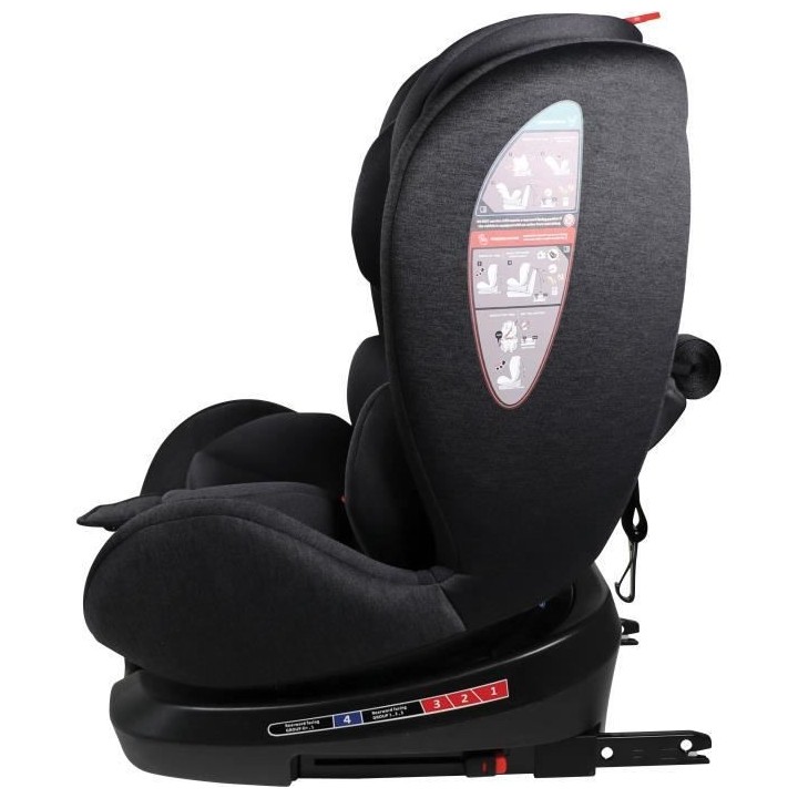 Siege auto Isofix CAR KIDS - Groupe 0+/1/2/3 - Rotatif - Noir