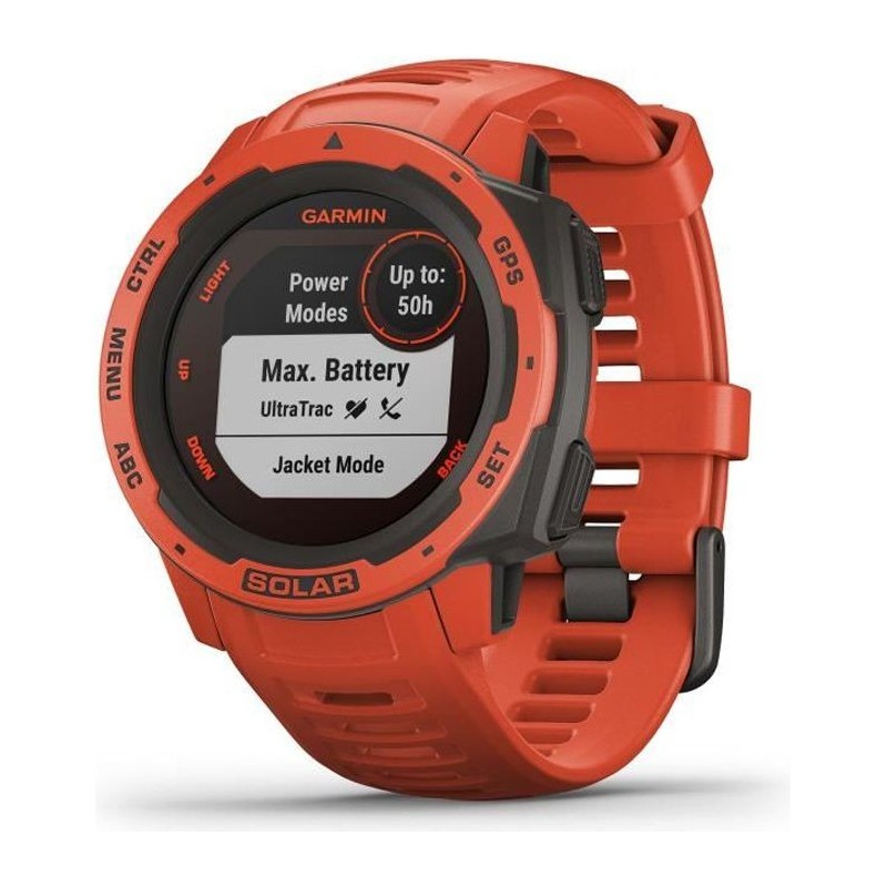 GARMIN Instinct Solar Montre connectée, Flame Red