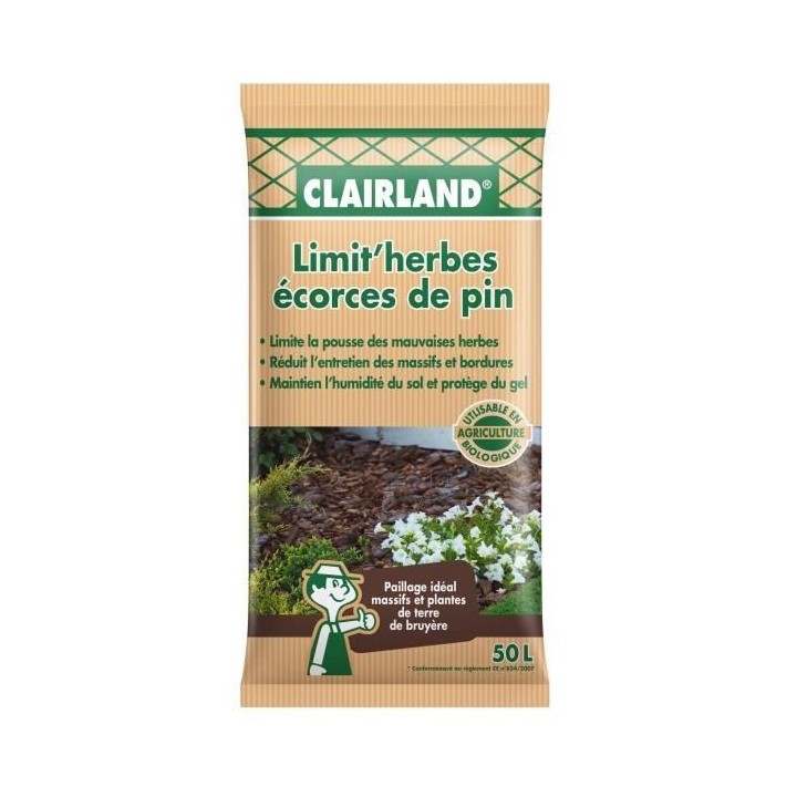 CLAIRLAND Ecorces de pin - 50 L