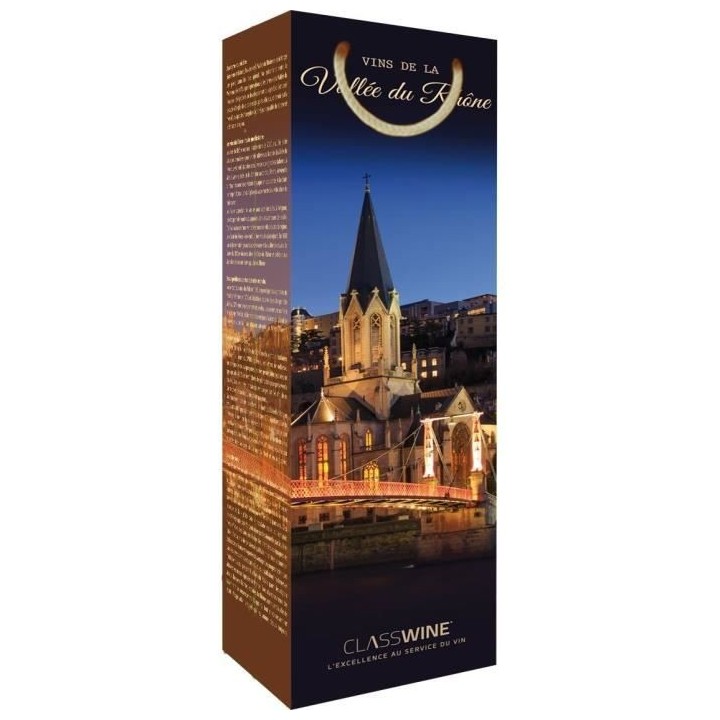 CLASSWINE Pochette pour 1 bouteille vin des Côtes du Rhône Pont de n