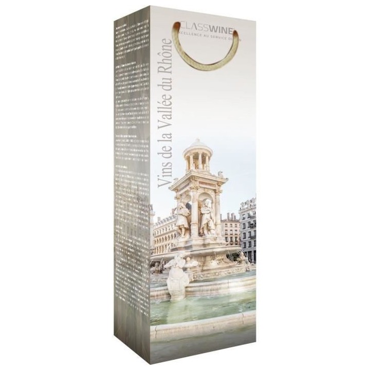 CLASSWINE Pochette pour 1 bouteille vin des Côtes du Rhône Fontaine
