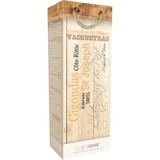 CLASSWINE Pochette pour 1 bouteille vin des Côtes du Rhône Appellati