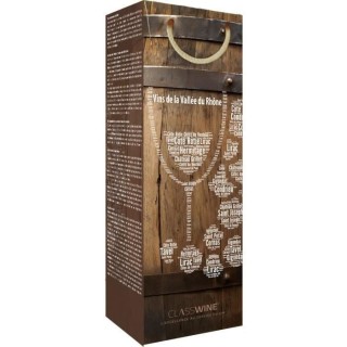 CLASSWINE Pochette pour 1 bouteille vin des Côtes du Rhône Barrique