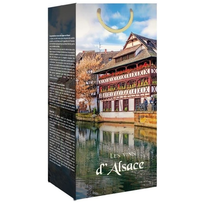 CLASSWINE Pochette pour 2 bouteilles vin d'Alsace Maisons