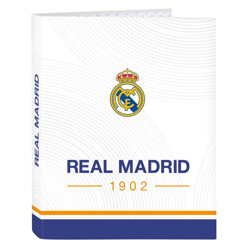 Reliure à anneaux Real Madrid C.F. Bleu Blanc A4 (26.5 x 33 x 4 cm)