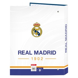 Reliure à anneaux Real Madrid C.F. Bleu Blanc A4 (26.5 x 33 x 4 cm)