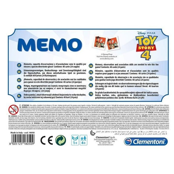Clementoni - Mémo - Toy Story 4