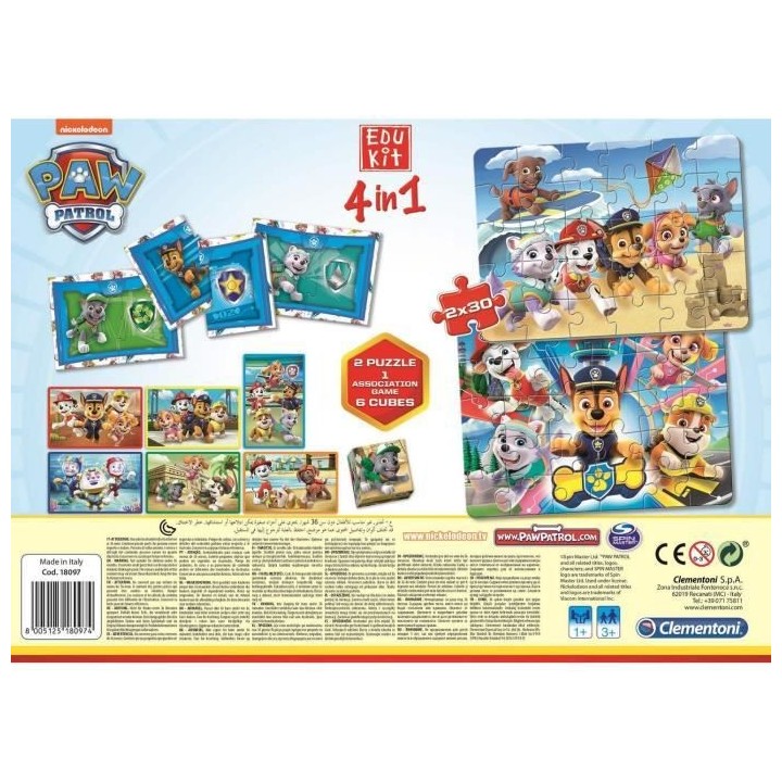 Clementoni - Edukit 4 en 1 - Pat' Patrouille