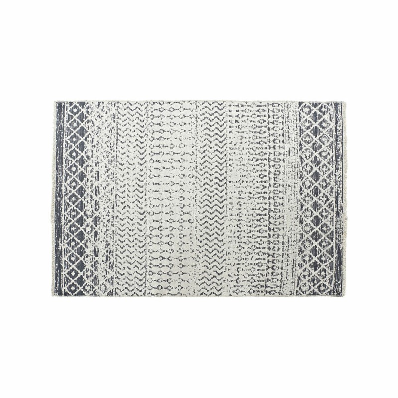 Tapis DKD Home Decor Blanc Gris Polyester Coton (120 x 180 x 1 cm)