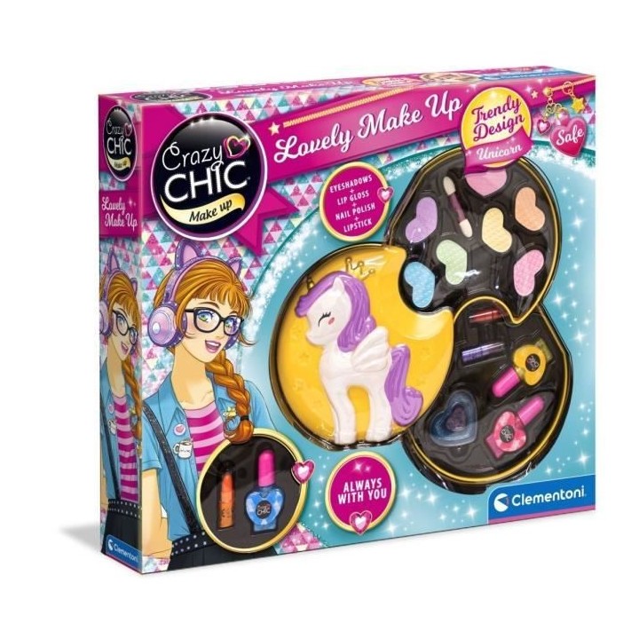 Clementoni - 18643 - Palette de maquillage Licorne (A2x3)