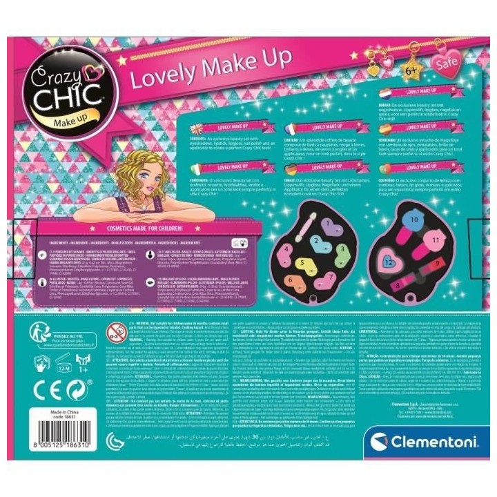 Clementoni - 18643 - Palette de maquillage Licorne (A2x3)