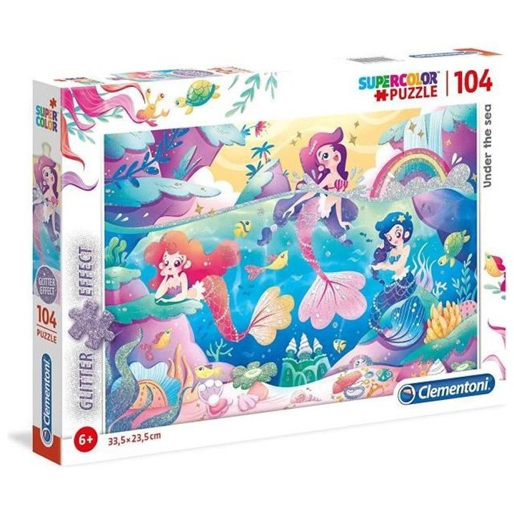 Clementoni - Glitter 104 pieces - Sirenes