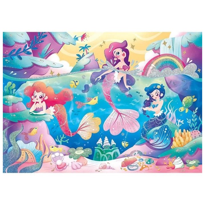 Clementoni - Glitter 104 pieces - Sirenes