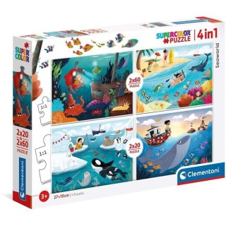 Clementoni - 2x20+2x60 pieces - Monde Marin