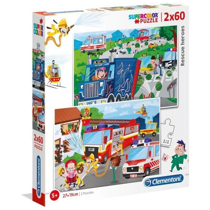 Clementoni - 2x60 pieces - Véhicules de secours