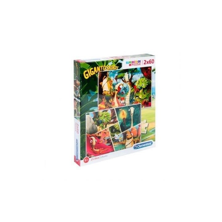 CLEMENTONI - 21614 - SuperColor 2x60 pieces - Gigantosaurus