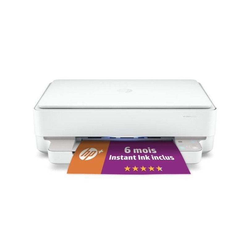 HP Envy 6022e Imprimante tout-en-un Jet d'encre couleur Copie Scan - Idéal pour la famille - 6 mois d'Instant ink inclus avec H