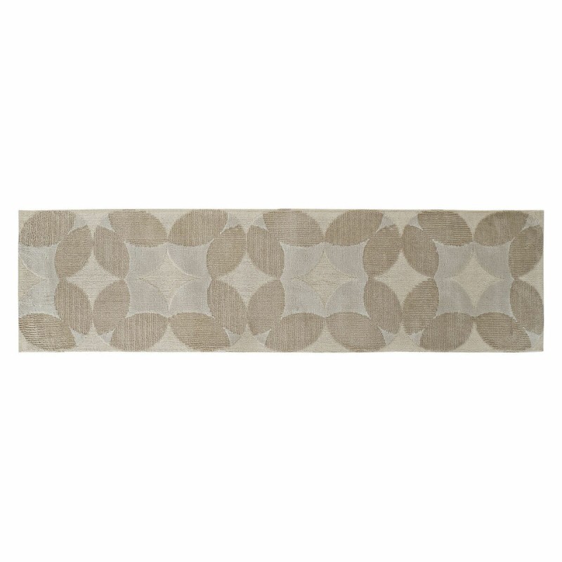 Tapis DKD Home Decor Beige Polyester Cercles (60 x 240 x 0.9 cm)