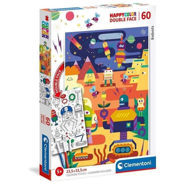 Clementoni - Happy Color 60 pieces - Robots