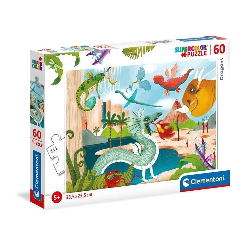 Clementoni - 26065 - SuperColor 60 pieces - Dragons